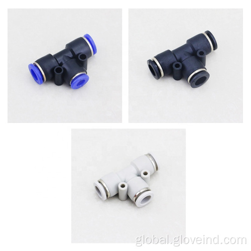 Pneumatic Connector T Type 3 Way Pneumatic Pipe Quick Fittings Factory